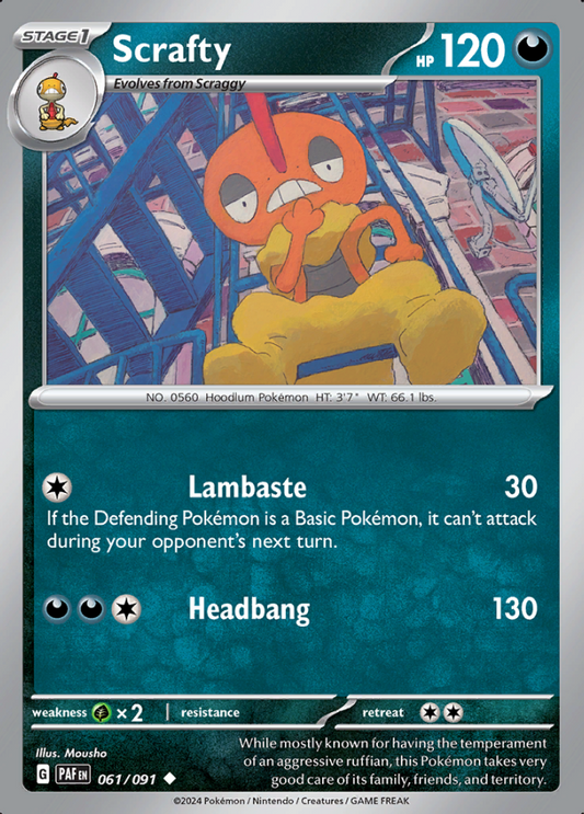 061/091 - Scrafty - Paldean Fates